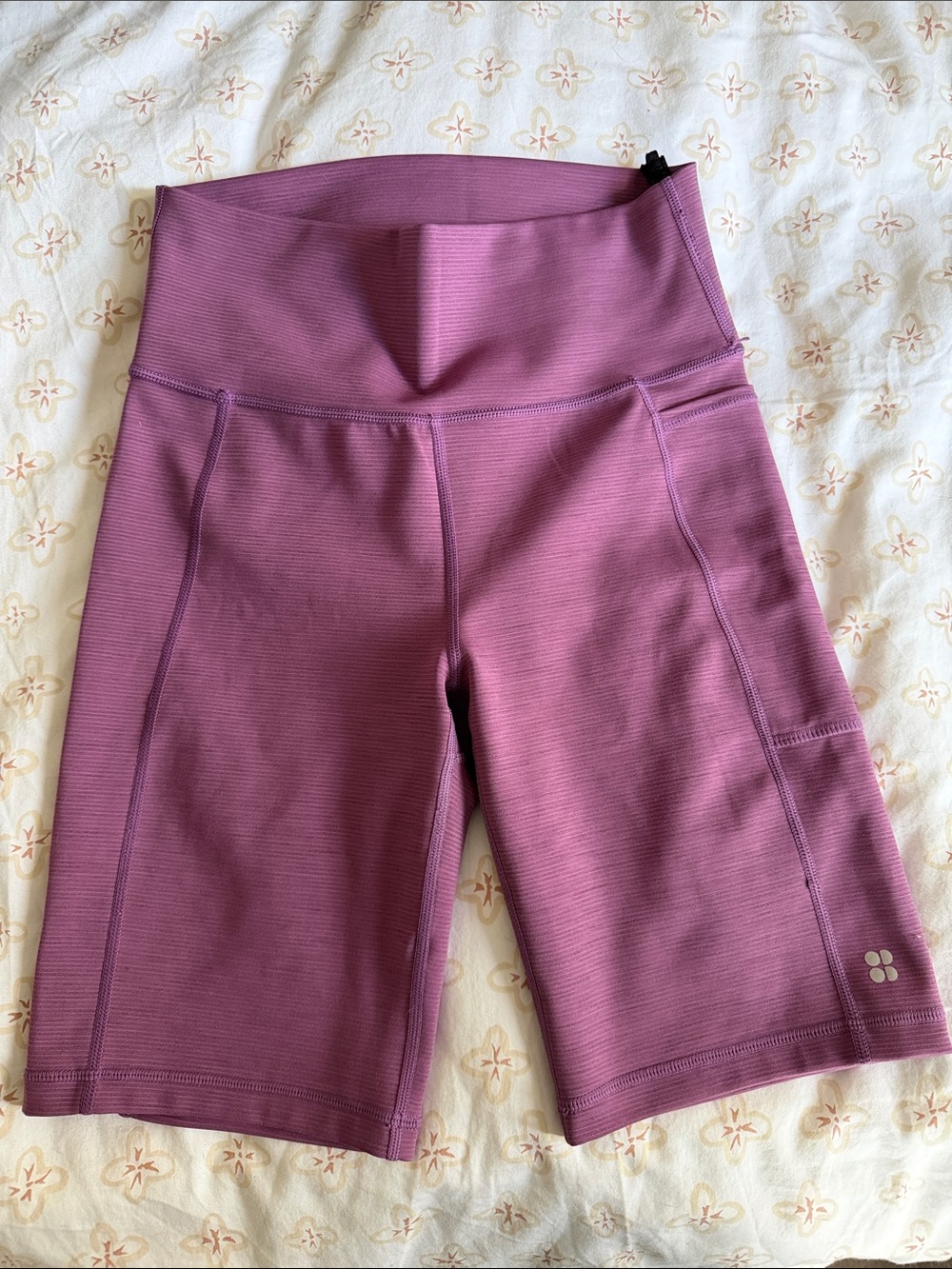 Sweaty Betty Pink High-Waist 8” Bike Shorts Small